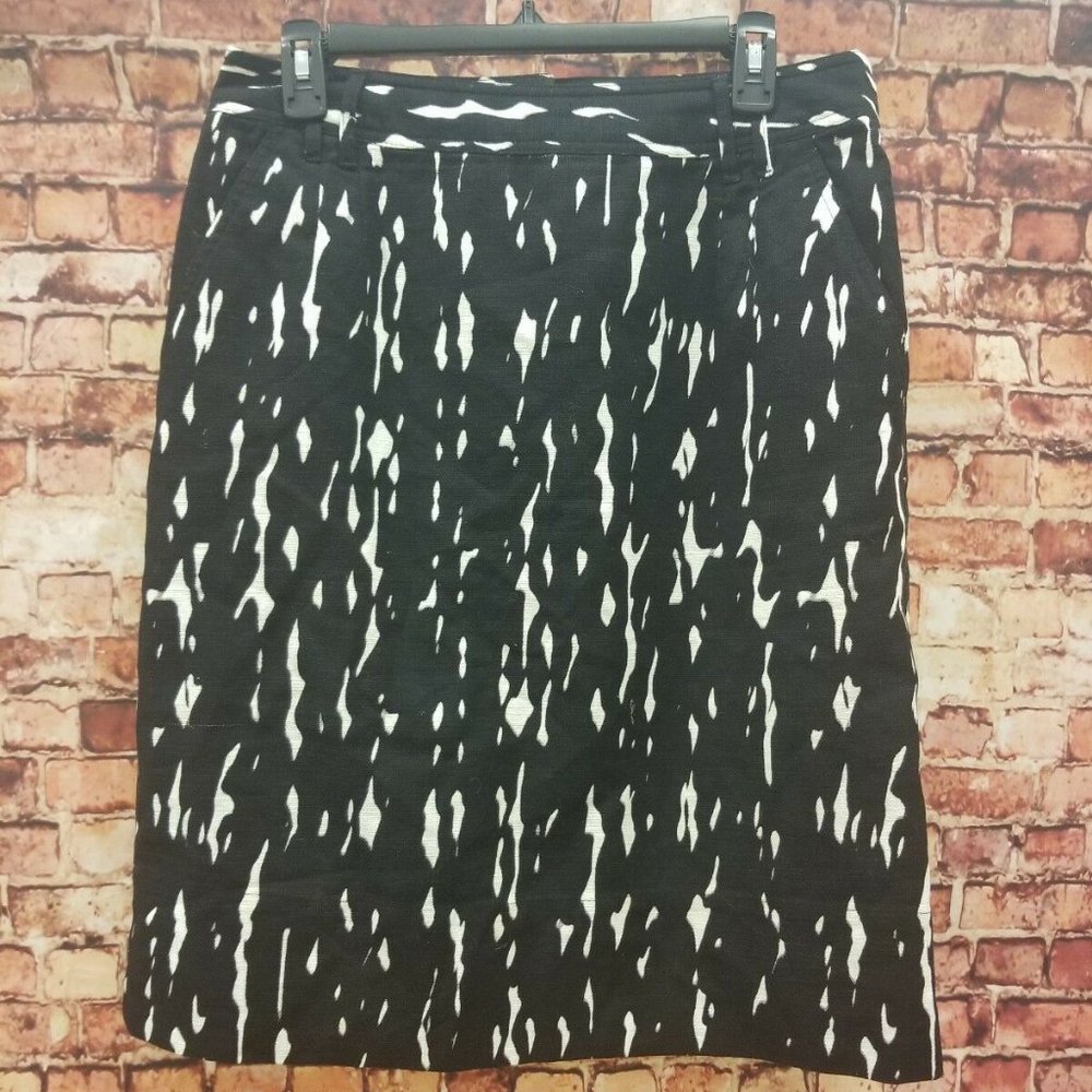 East 5th Black White Geo Print Pencil Skirt Size 1